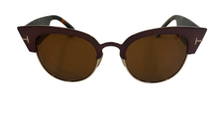 Tom Ford Gafas Graduadas Cat Eyes, metal Burdeos, Case, 3*1